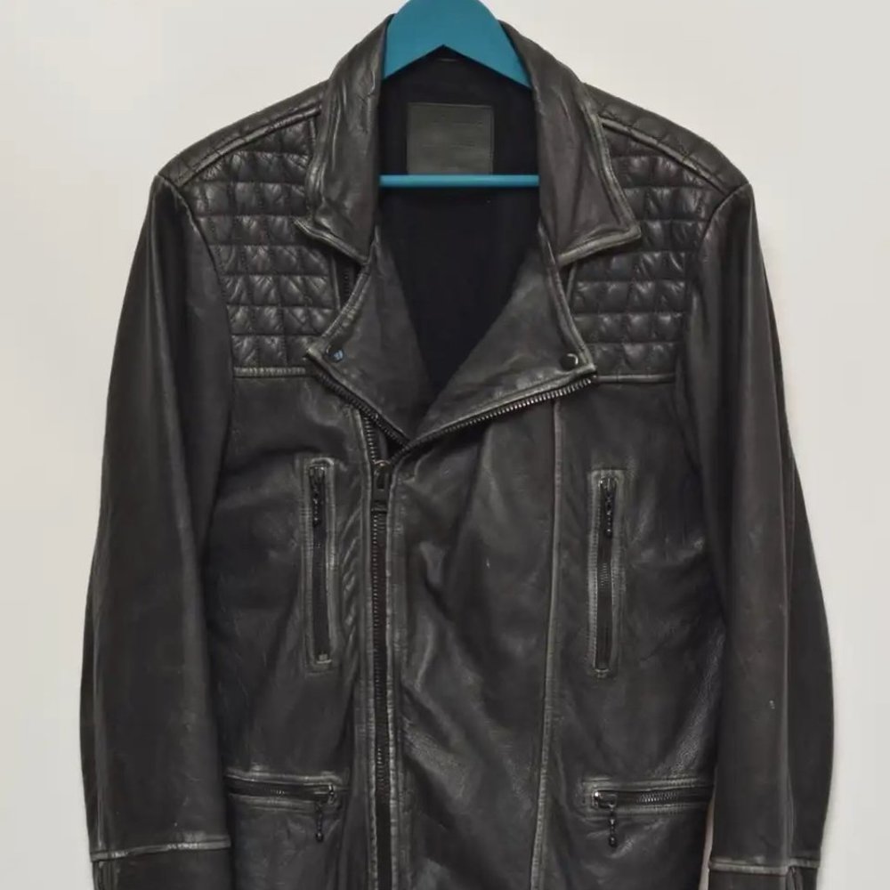All Saints Cargo Biker Leather Jacket